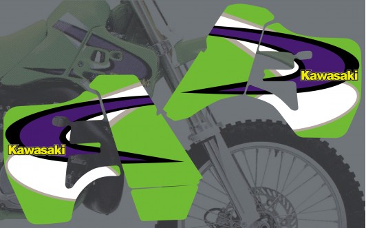 98 Kawasaki KX500 OEM replica graphics.